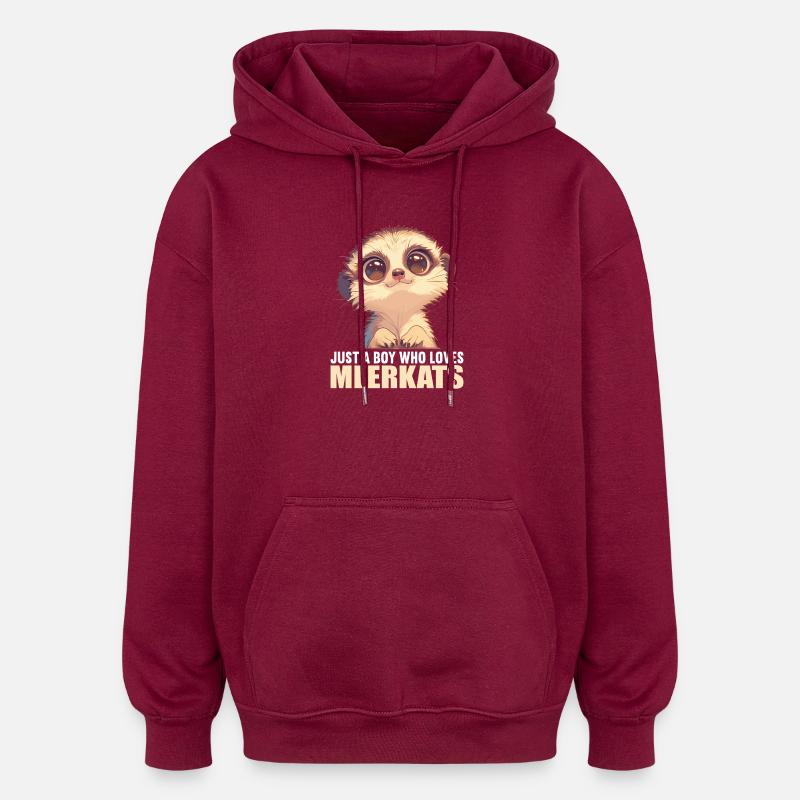 Meerkat Erdmännchen - Oversized Unisex Hoodie - Burgunderrot