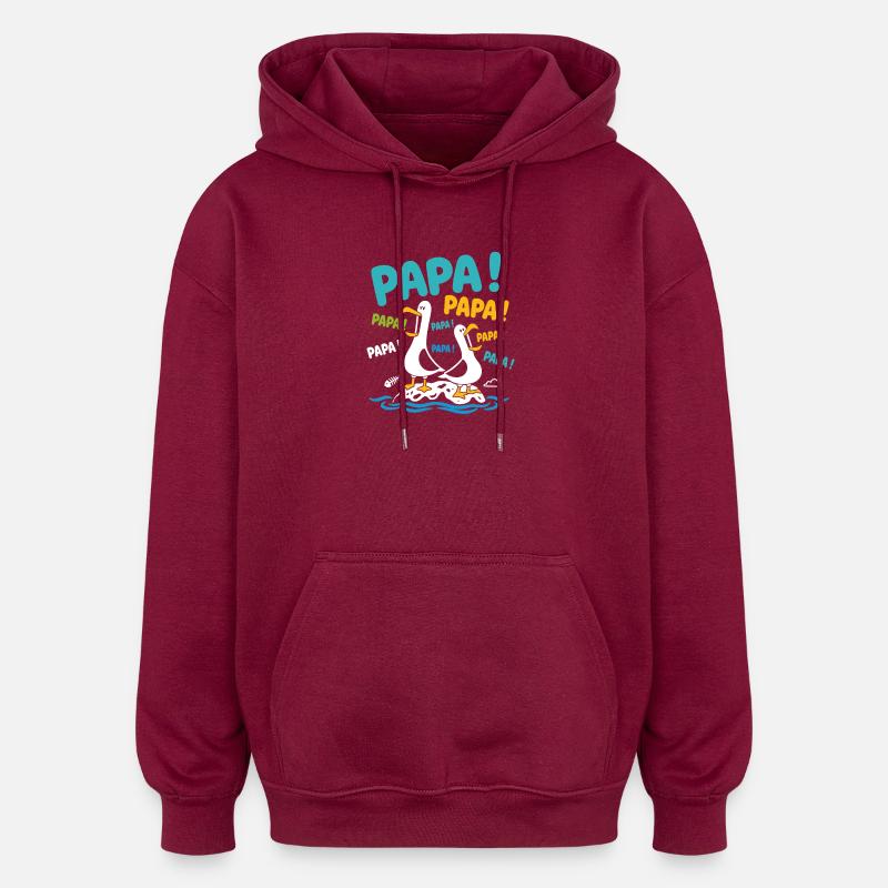 Vogelväter - Oversized Unisex Hoodie - Burgunderrot