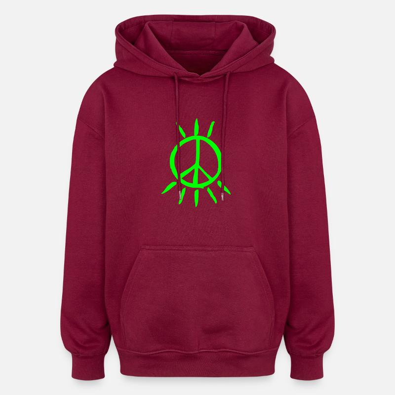 Signe de paix - Sweat à capuche oversize unisexe - bordeaux