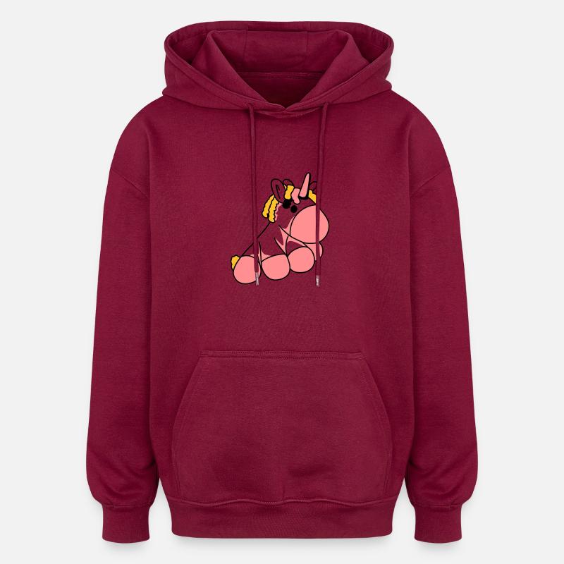 Einhorn2 - Sweat à capuche oversize unisexe - bordeaux