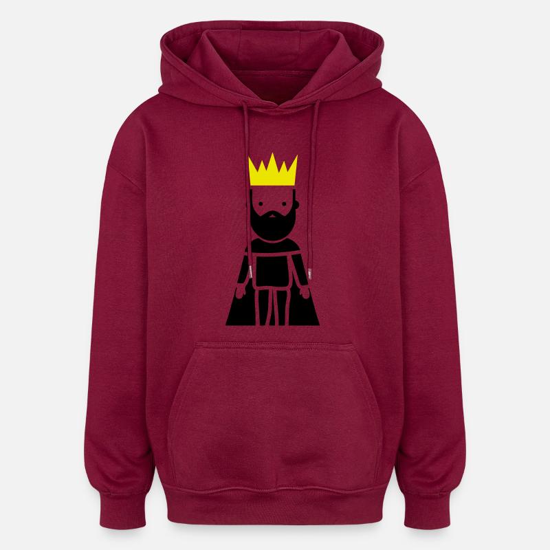 Sa Majesté le Roi - Sweat à capuche oversize unisexe - bordeaux