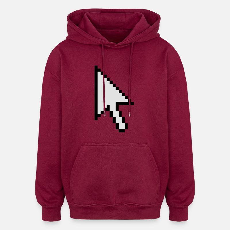 Curseur de souris - Sweat à capuche oversize unisexe - bordeaux