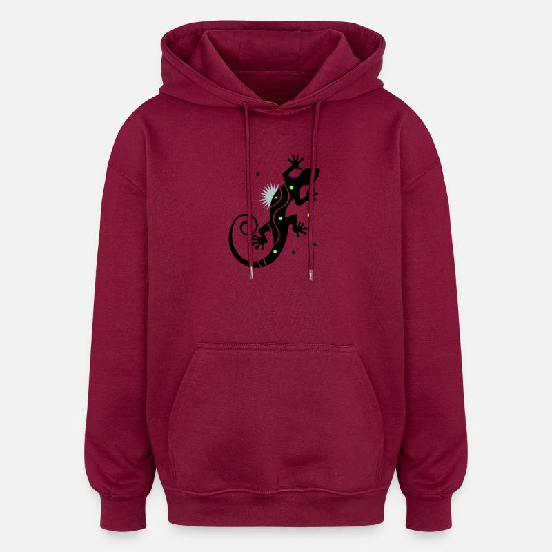 gecko - Sweat à capuche oversize unisexe - bordeaux