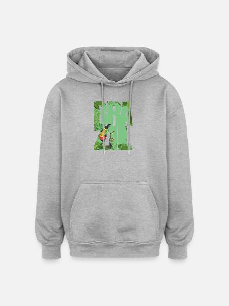 Brésil - Sweat à capuche oversize unisexe - bordeaux