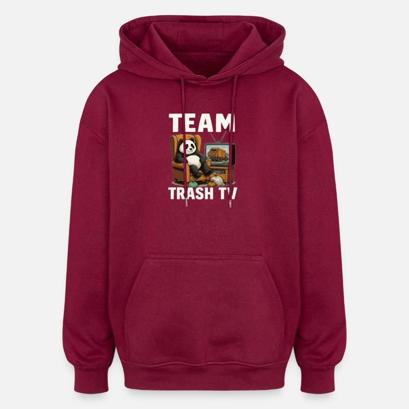Team Trash TV - Sweat à capuche oversize unisexe - bordeaux