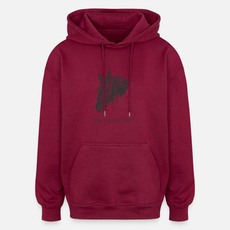 Boniface - Sweat à capuche oversize unisexe - bordeaux