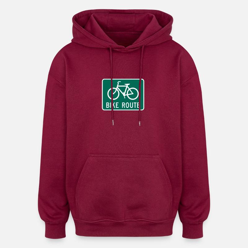 VÉLO ROUTE - Sweat à capuche oversize unisexe - bordeaux