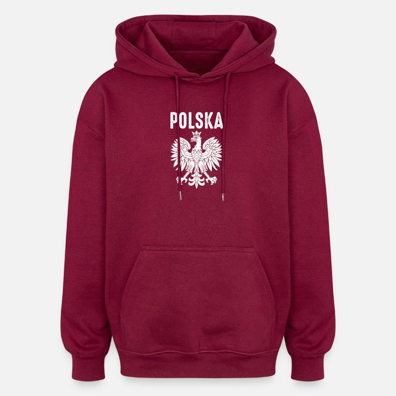 Polen - Oversized Unisex Hoodie - Burgunderrot