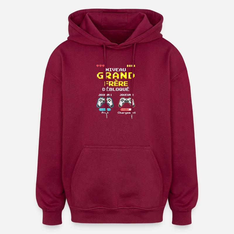 Niveau Grand Frere Debloque - Sweat à capuche oversize unisexe - bordeaux