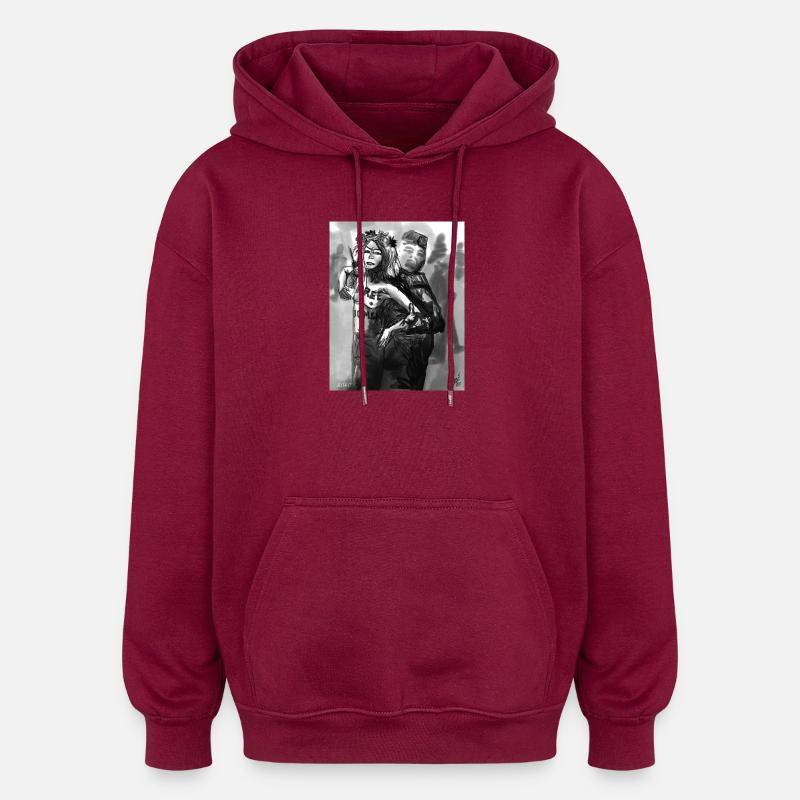 La liberté menacée - Sweat à capuche oversize unisexe - bordeaux