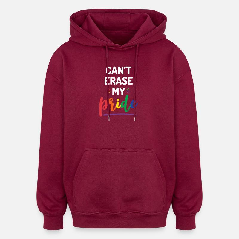 Impossible d’effacer ma fierté - Sweat à capuche oversize unisexe - bordeaux
