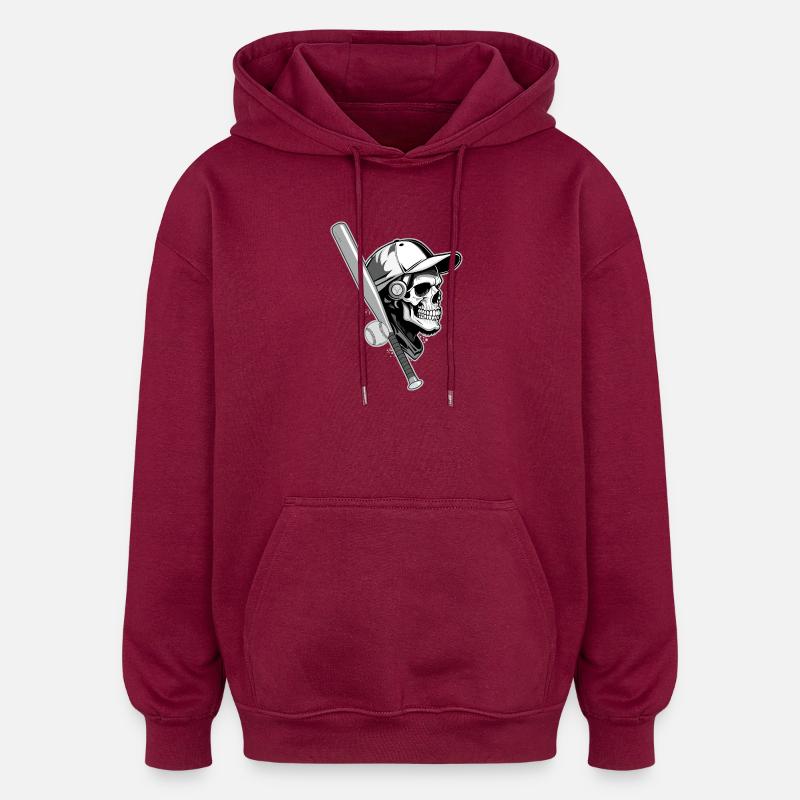 BASEBALL-HACKFLEISCH - Oversized Unisex Hoodie - Burgunderrot