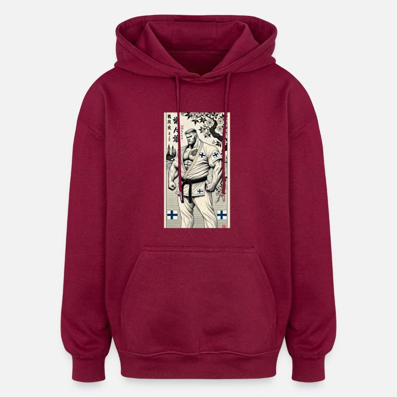 Finnisches Karate MASTER - Oversized Unisex Hoodie - Burgunderrot