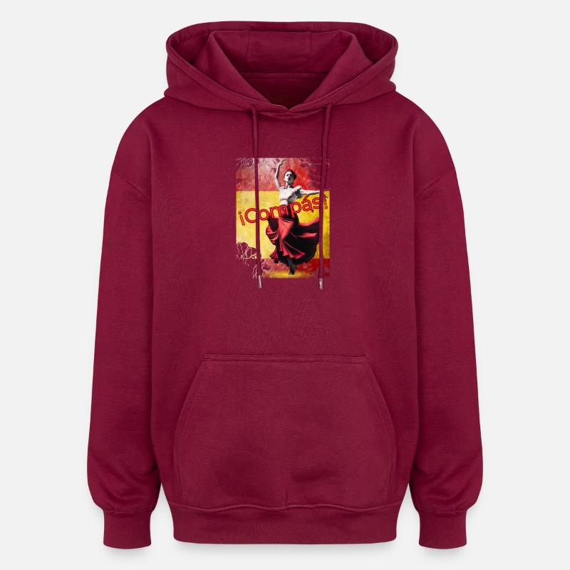 Flamenco Dancer Compás - Oversized Unisex Hoodie - burgundy