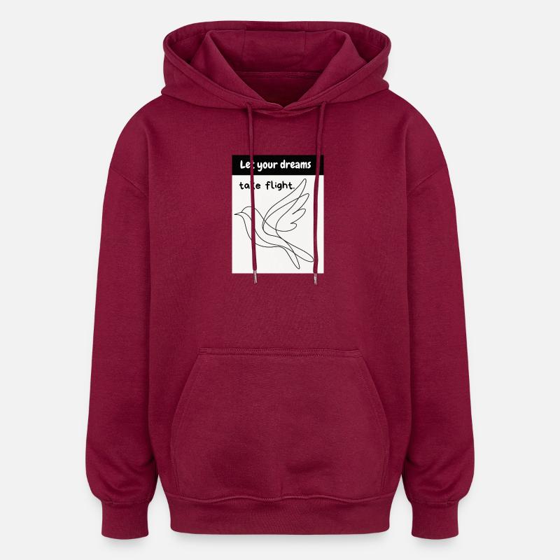 Vol d’oiseau - Sweat à capuche oversize unisexe - bordeaux