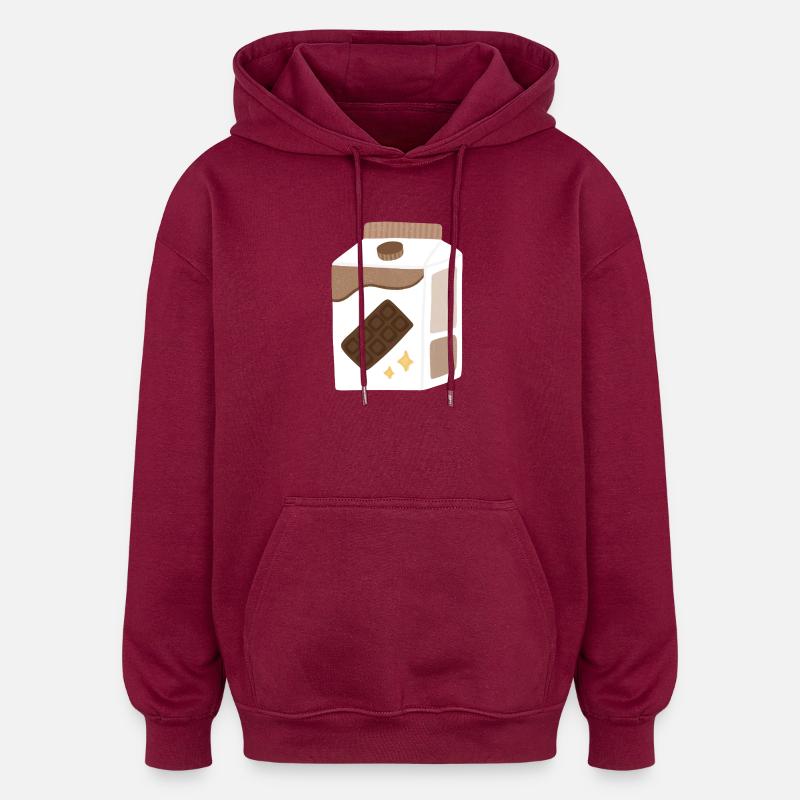 Carton de lait au chocolat - Sweat à capuche oversize unisexe - bordeaux