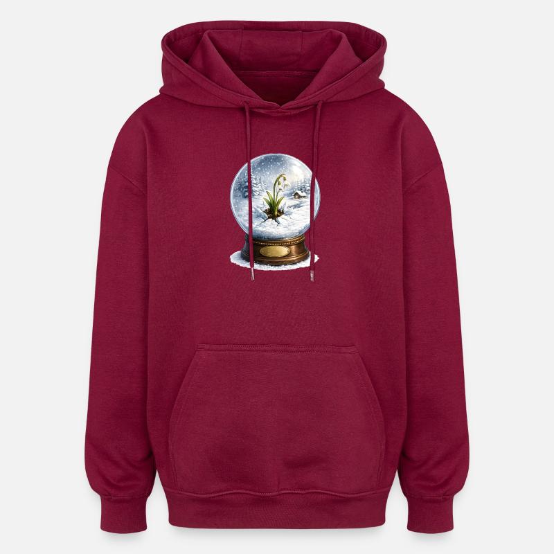 La bucaneve rompe l'inverno - Felpa con cappuccio unisex oversize - rosso borgogna