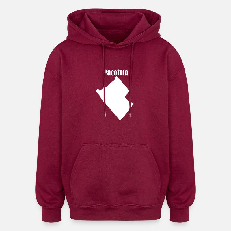 Pacoima - Sweat à capuche oversize unisexe - bordeaux