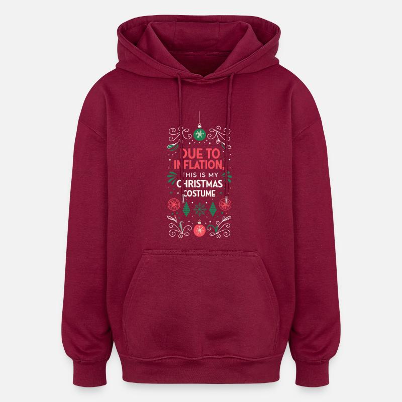 Inflation-Weihnachtskostüm - Oversized Unisex Hoodie - Burgunderrot