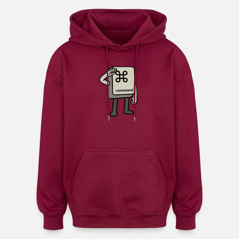 Clé de commande - Sweat à capuche oversize unisexe - bordeaux