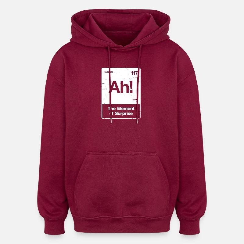 Ah! Element Überraschung - Oversized Unisex Hoodie - Burgunderrot