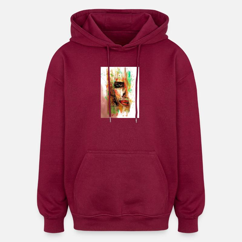 Joanna - Sweat à capuche oversize unisexe - bordeaux