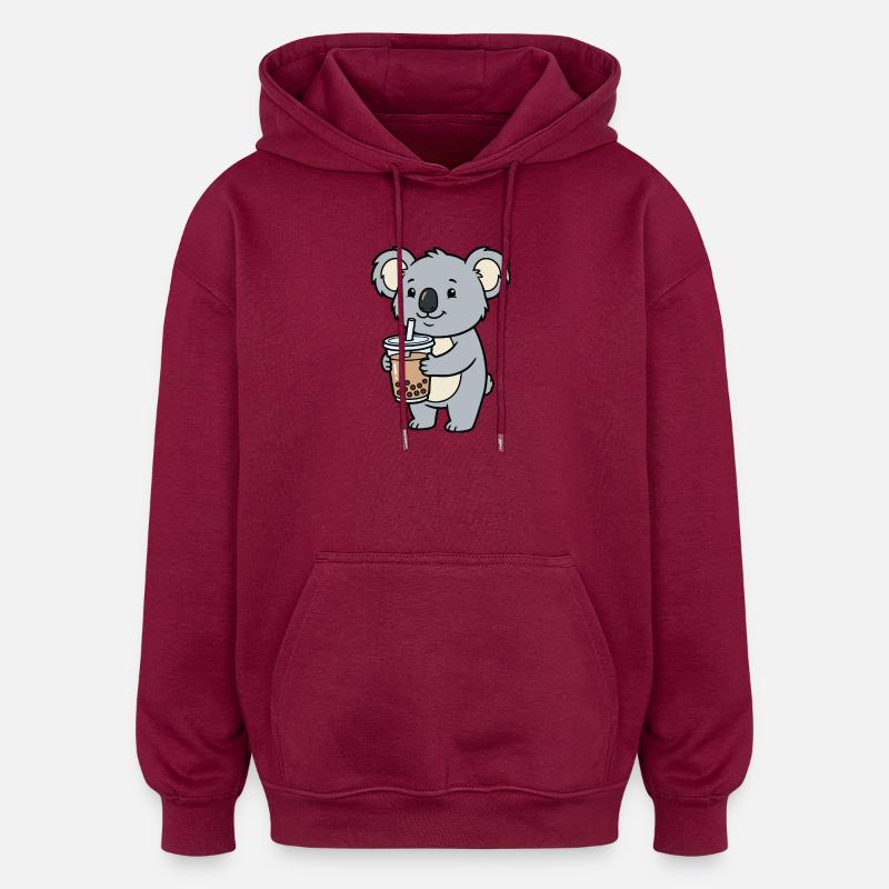 Bubble tea au koala - Sweat à capuche oversize unisexe - bordeaux