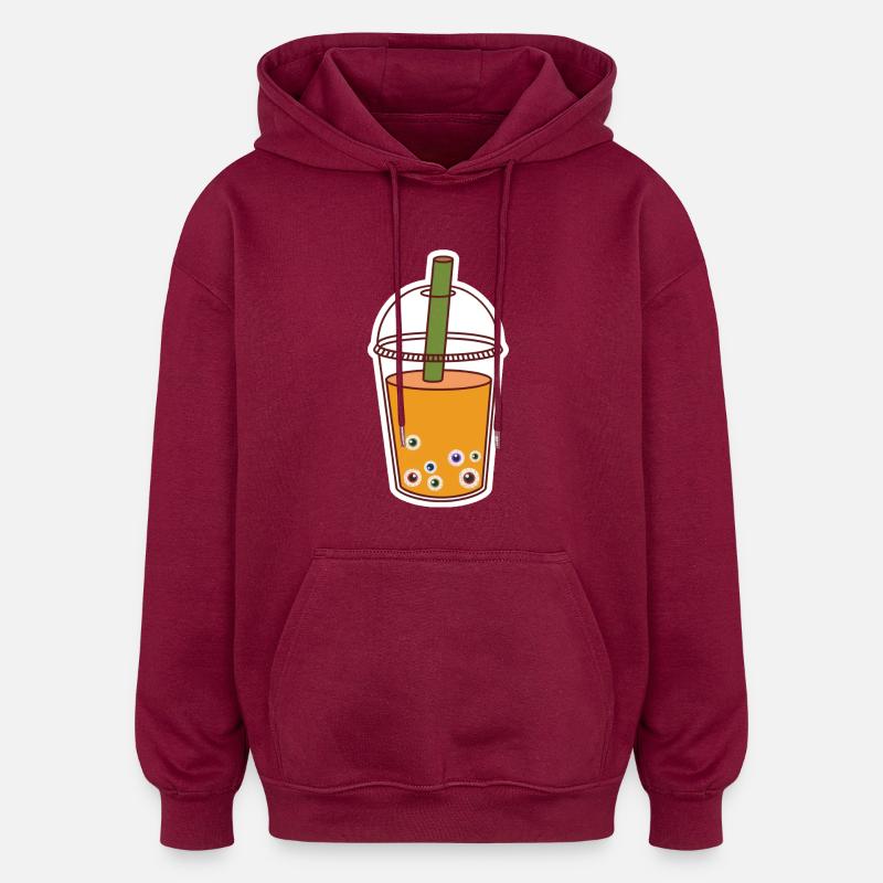 Bobb'halloween - Sweat à capuche oversize unisexe - bordeaux
