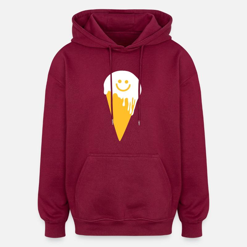happy ice cream - Sweat à capuche oversize unisexe - bordeaux
