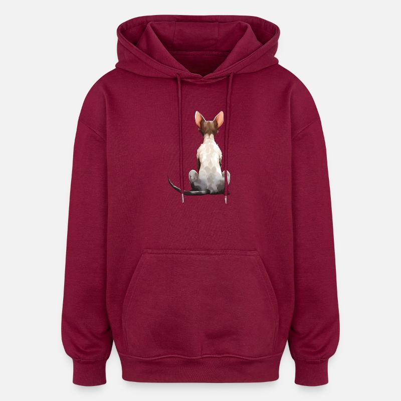 Cornish Rex Katze - Oversized Unisex Hoodie - Burgunderrot