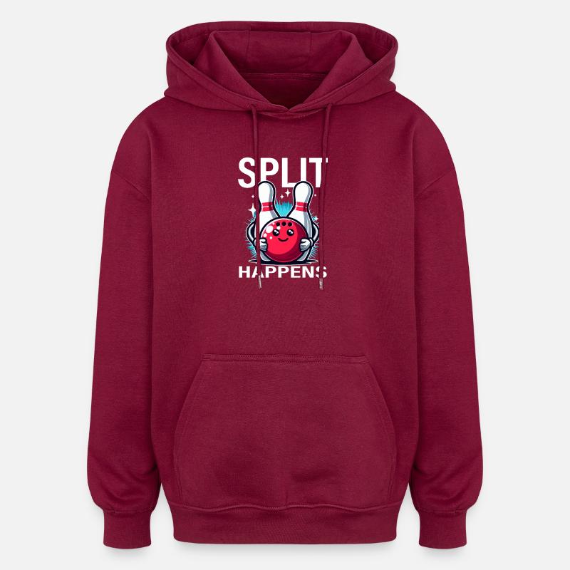 Split Arrive Bowling Joie - Sweat à capuche oversize unisexe - bordeaux