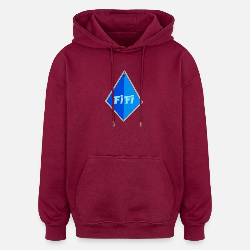 Fifi - Sweat à capuche oversize unisexe - bordeaux
