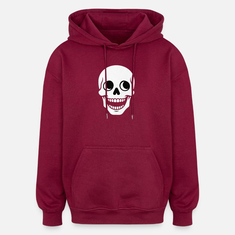 Crâne - Sweat à capuche oversize unisexe - bordeaux