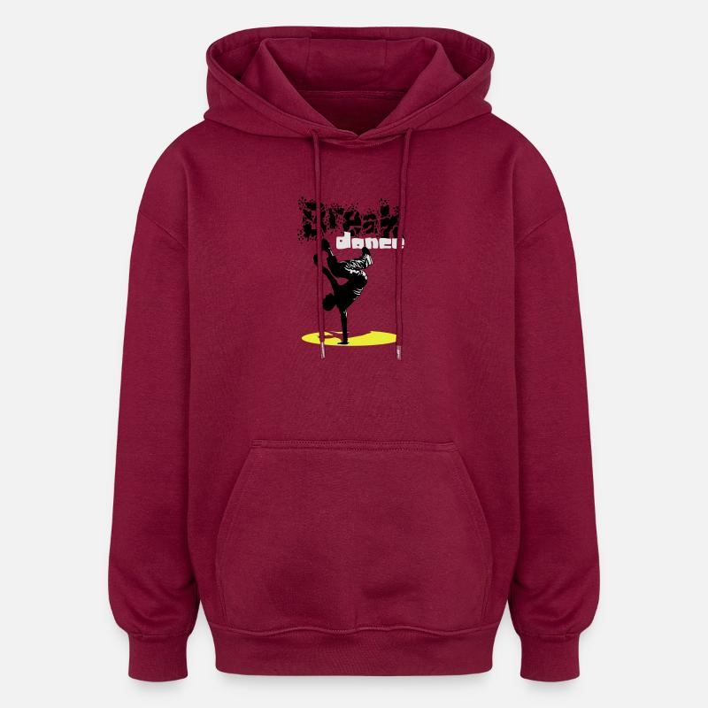 Breakdance flex - Sweat à capuche oversize unisexe - bordeaux