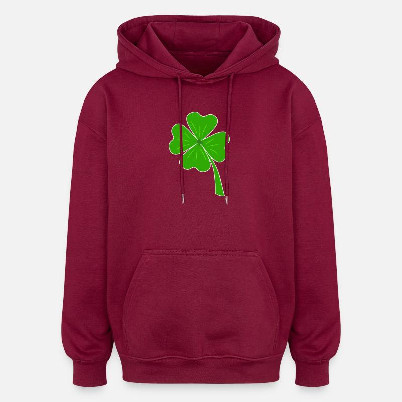 Cloverleaf - Sweat à capuche oversize unisexe - bordeaux