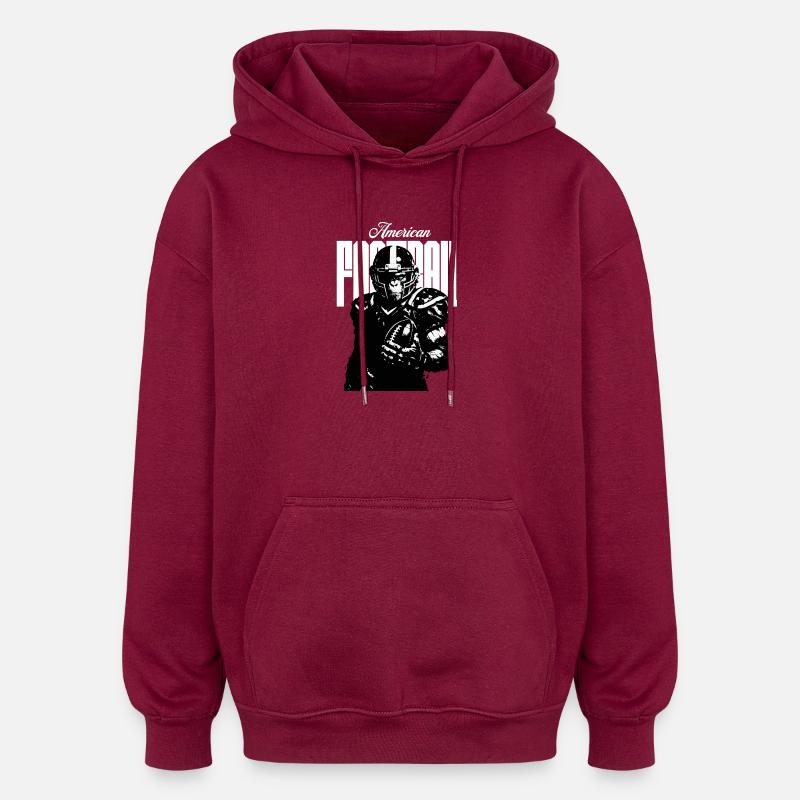 Le singe du football américain - Sweat à capuche oversize unisexe - bordeaux