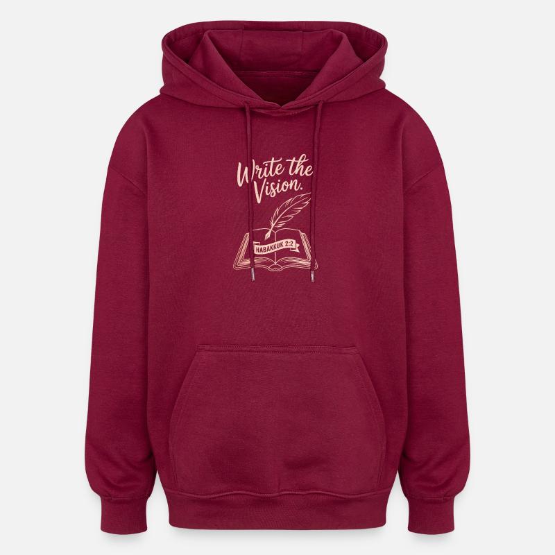 Write the Vision Habakkuk Tee - Oversized Unisex Hoodie - burgundy