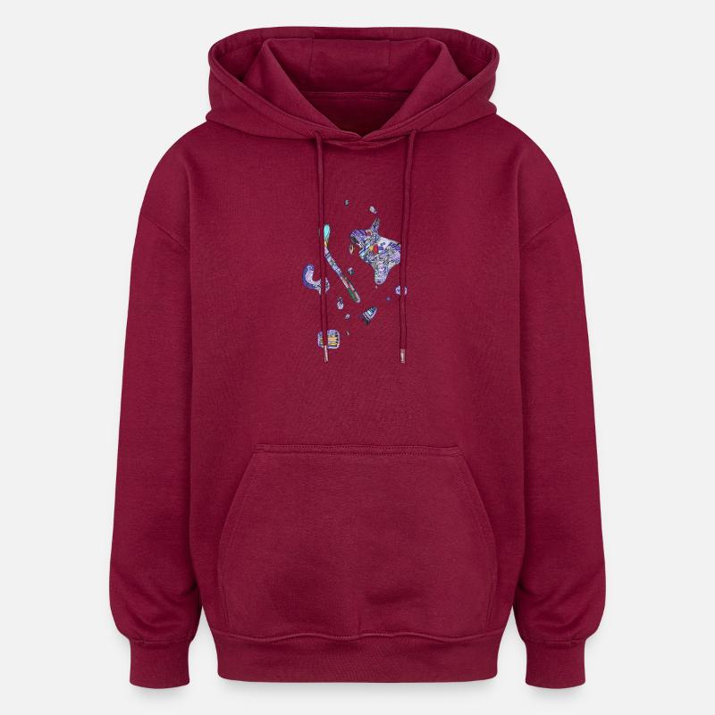 Colorful spots - Oversized Unisex Hoodie - burgundy