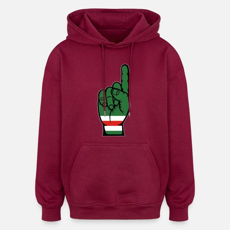 Tchétchénie : Drapeau numéro 1 - Sweat à capuche oversize unisexe - bordeaux