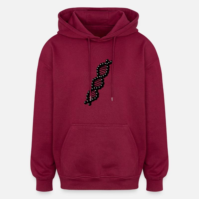 DNA - ADN - Sweat à capuche oversize unisexe - bordeaux