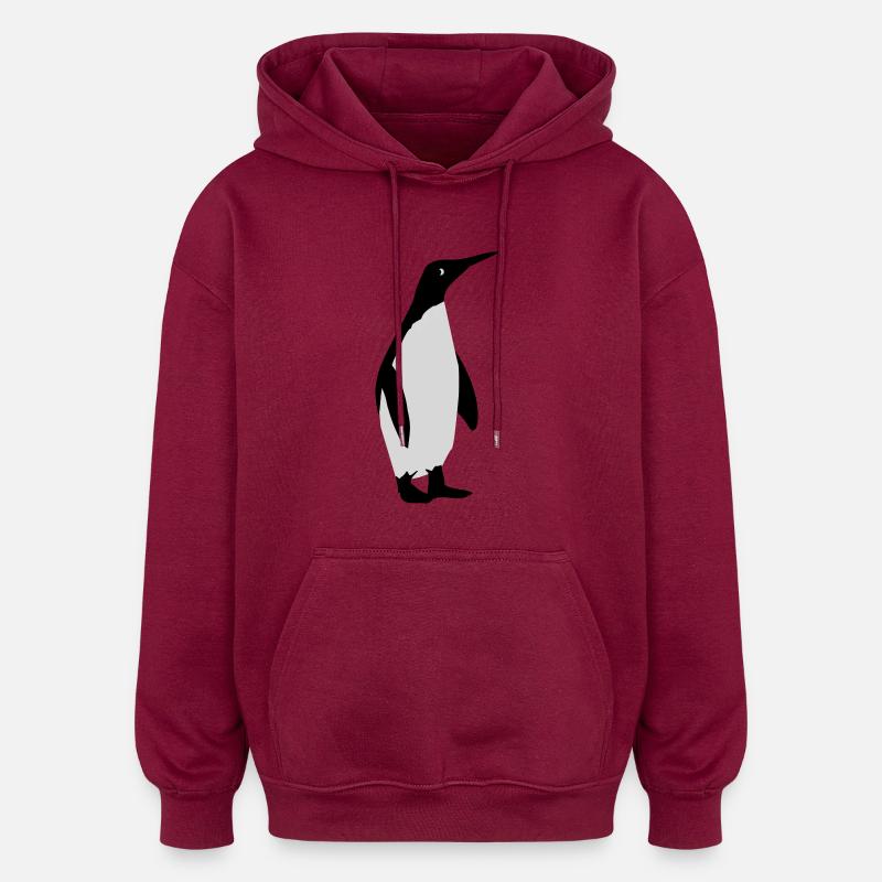 pingouin - Sweat à capuche oversize unisexe - bordeaux
