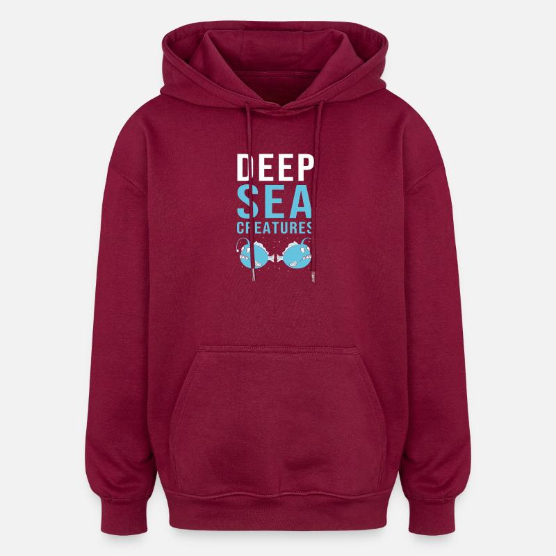 Poisson-grenouille - Sweat à capuche oversize unisexe - bordeaux