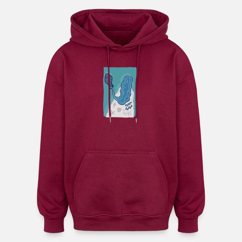 Signe du Verseau Illustration Ondes féminines - Sweat à capuche oversize unisexe - bordeaux