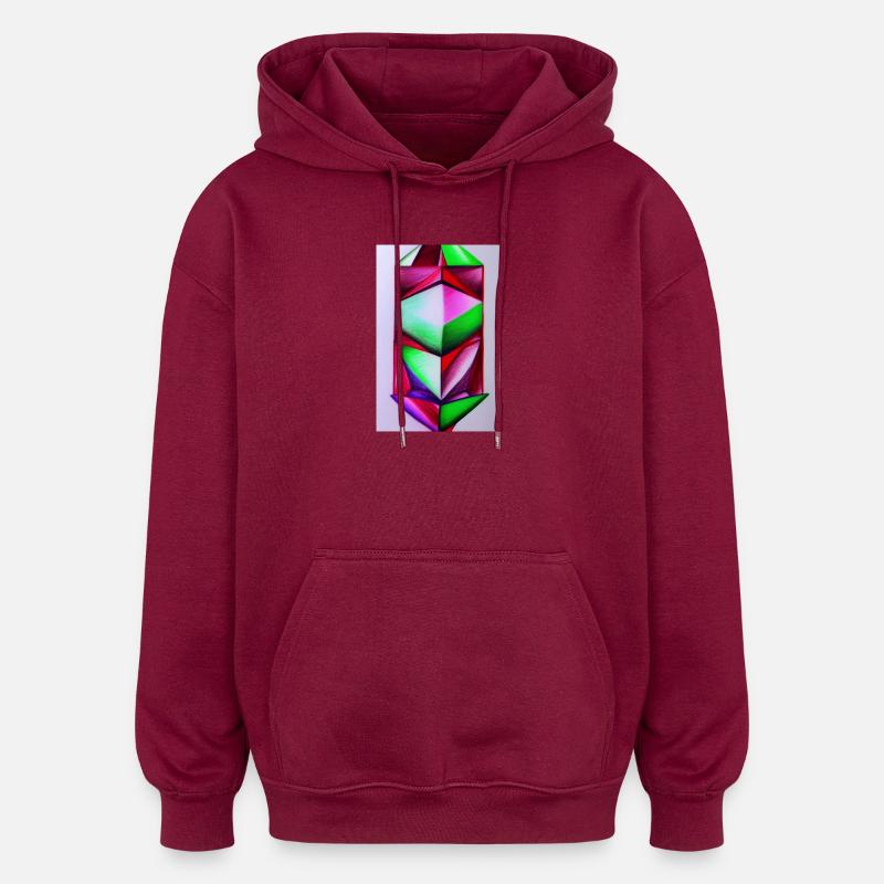 Motif de pierres précieuses - Sweat à capuche oversize unisexe - bordeaux