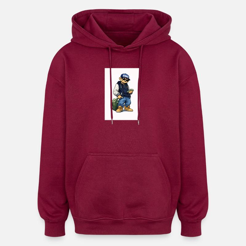 Kingz Le Petit Arnaqueur - Sweat à capuche oversize unisexe - bordeaux