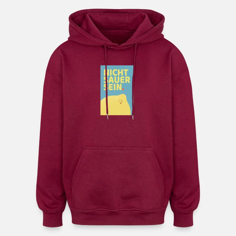 Affiche Citron drôle Don’t Be Sour - Sweat à capuche oversize unisexe - bordeaux