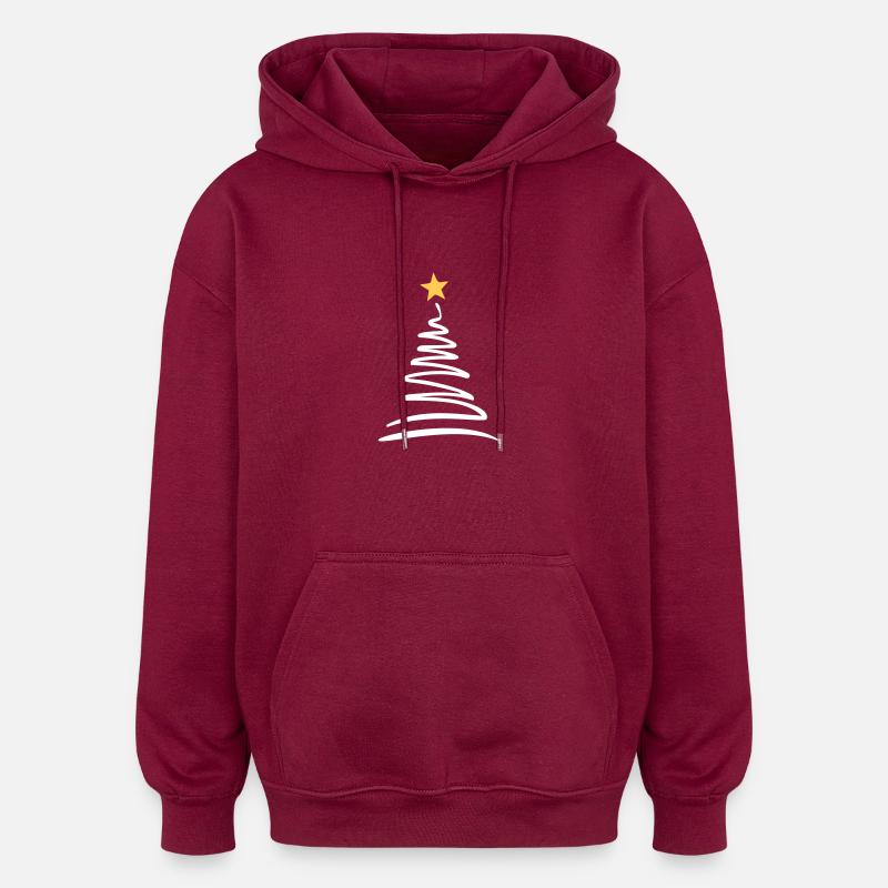 Weihnachtsbaum - Oversized Unisex Hoodie - Burgunderrot