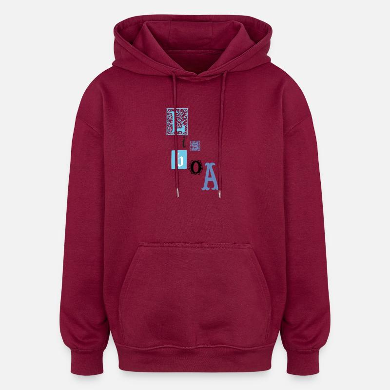Lisboa - Sweat à capuche oversize unisexe - bordeaux