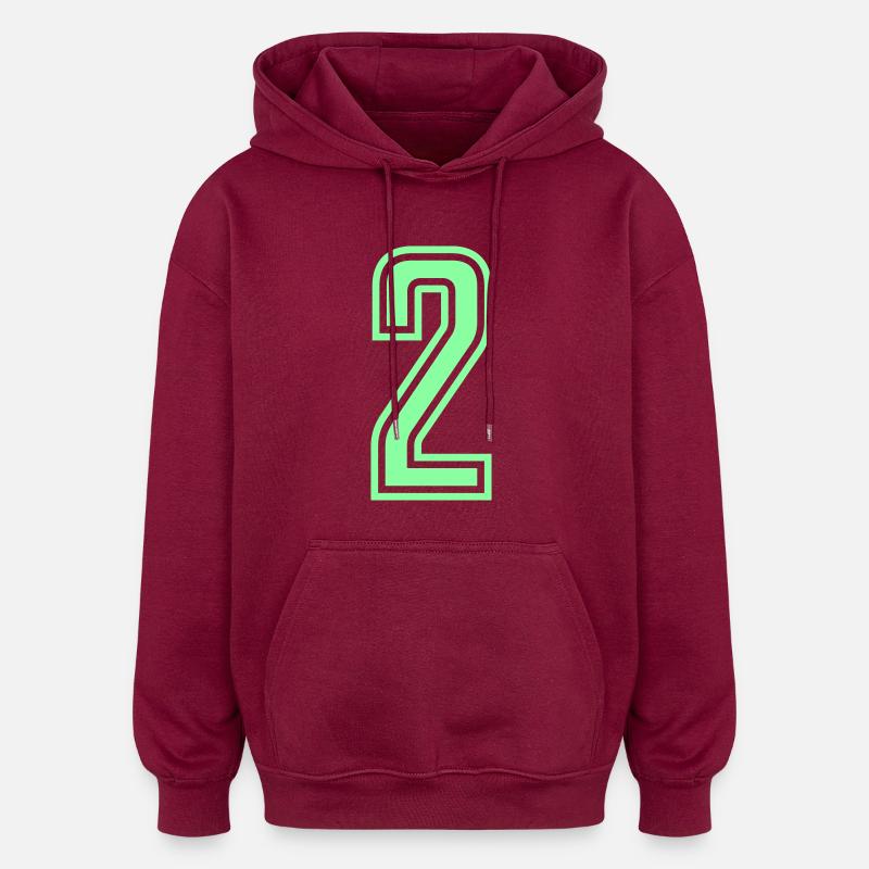 2 - Sweat à capuche oversize unisexe - bordeaux