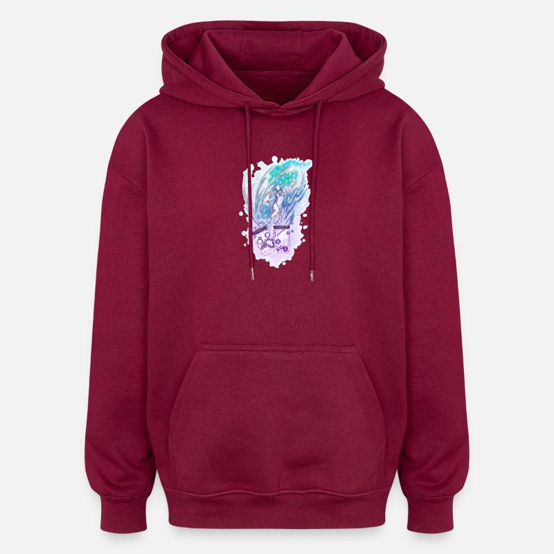 Wicca Wassermann Nixe Sternzeichen - Oversized Unisex Hoodie - Burgunderrot